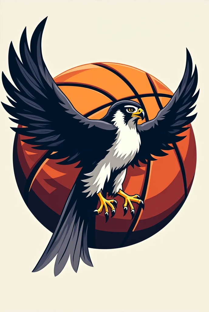 Basketball logo with a peregrine bird