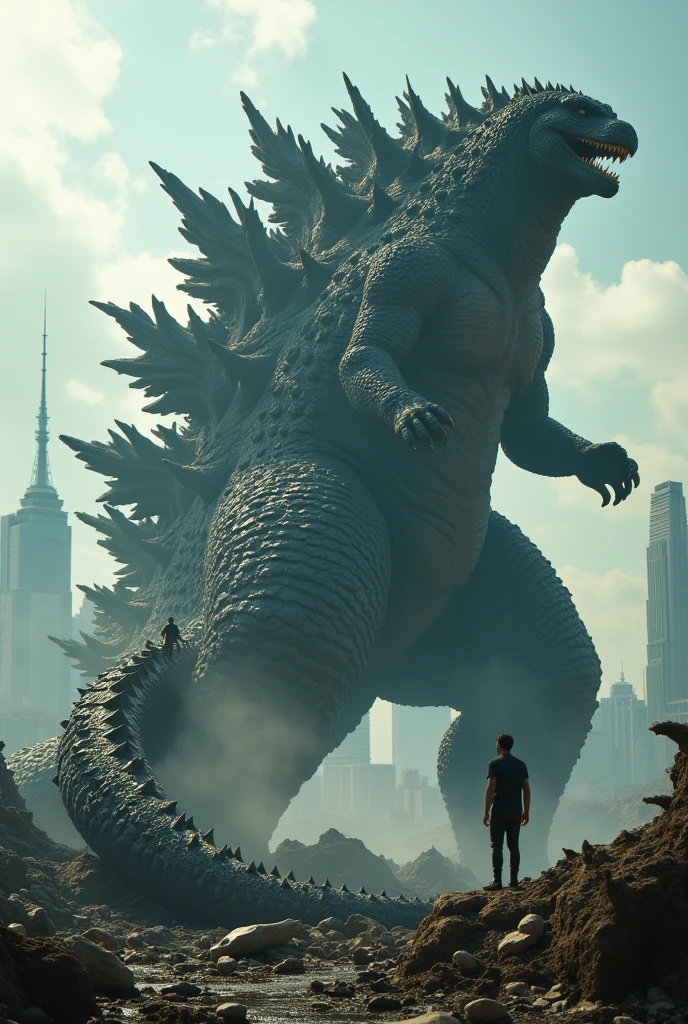 (Make a godzilla)(turn him around)(try to climb his tail)