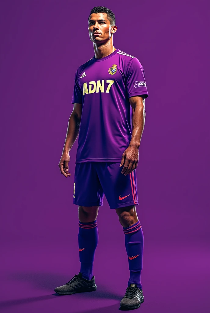 CR7 with the purple shirt , with the letters ADN7
