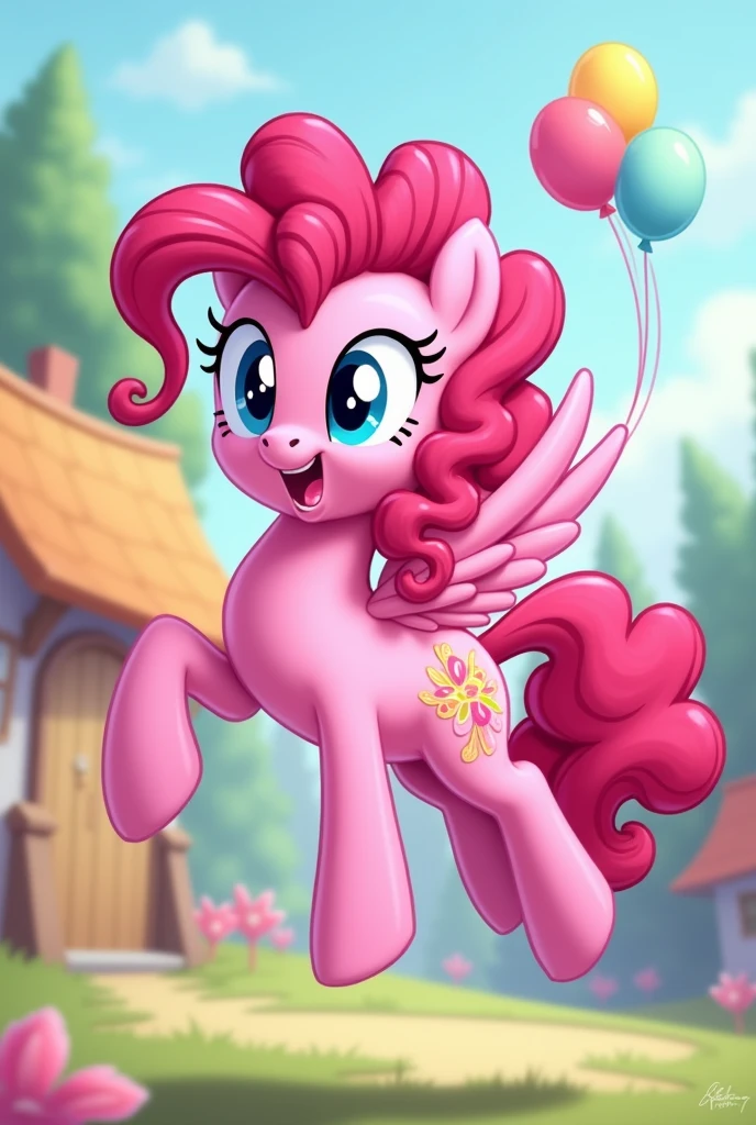 4.Pinkie Pie:Body Bright Pink Hair ManeTail Curly Pink Eye Light Blue in Cutie Mark Balloon Light Yellow Light Blue or Light Blue Light Yellow is JUMP UP GIRL!