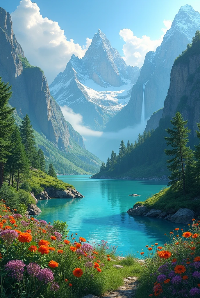 Wonderful landscape image similar to that of a paradise 