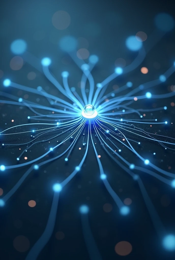 an interconnected network, representing the connection between different ideas and people. Colors like blue or silver to convey the idea of connection and centrality.