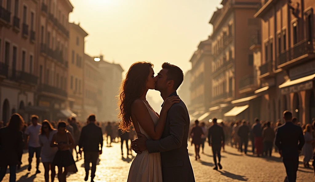 30 a,C Rome in chaos; people looking at the sky; couples kissing in the streets. 