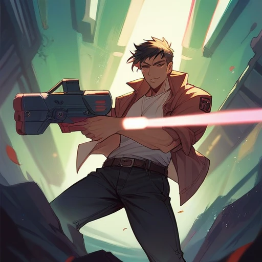 Colorful laser machinegun