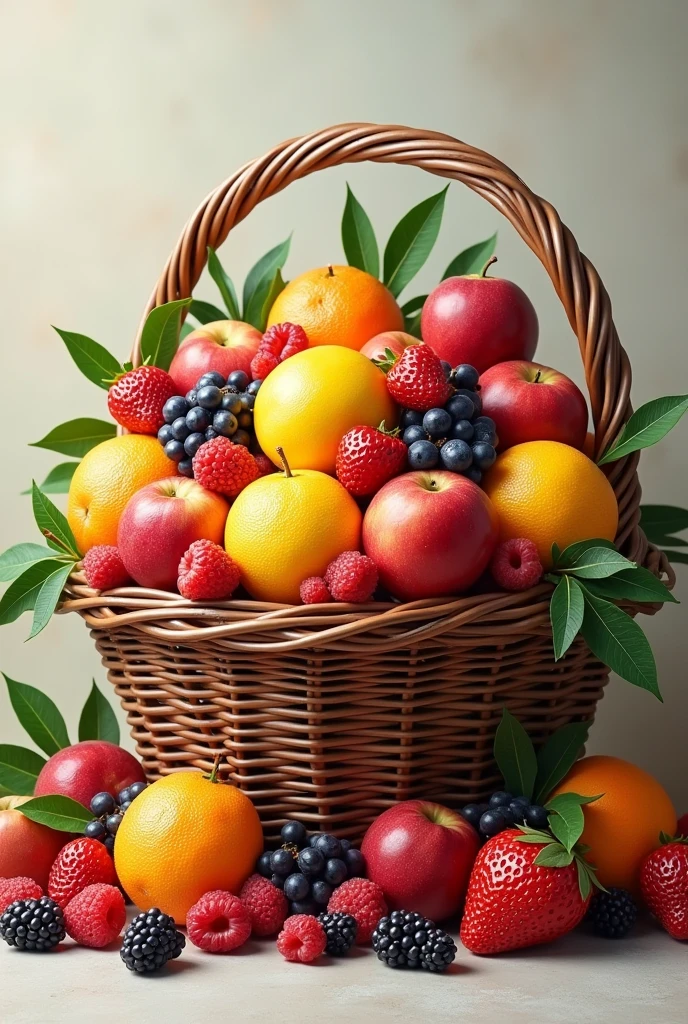 (masterpiece), Highest quality, Highest quality, Freshly picked fruit basket、
