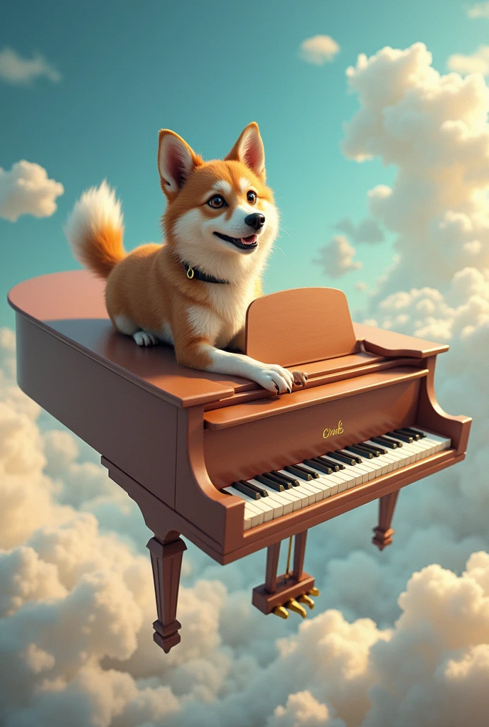 Flying piano dog