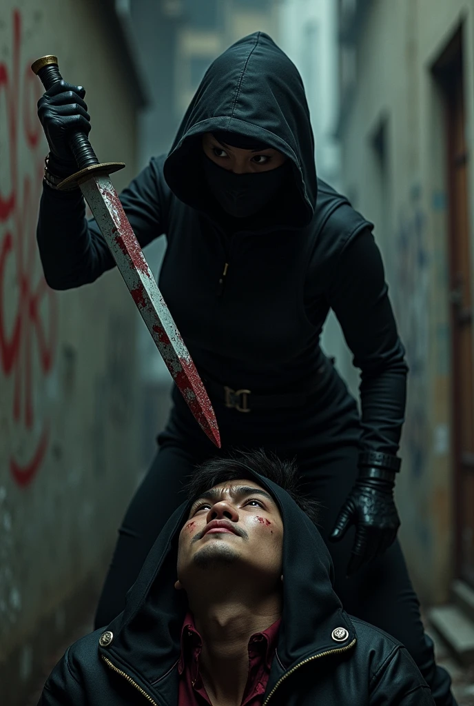 Masked Chinese female assassin beheads pervert