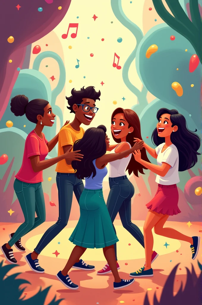 Shuffle, shuffle, let's dance and play
Friendship is here to stay
Shuffle, shuffle, every single day
We'll be friends, in our own special way!