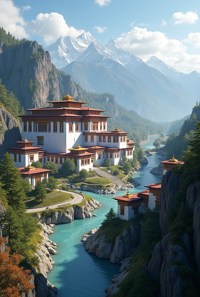 Bhutan developed with magnificent buildings, hospital