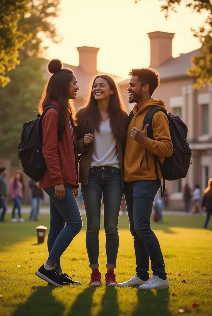 he three met during orientation week, quickly bonding over their shared sense of uncertainty about what the future would hold. They soon became inseparable, spending their days exploring the campus and their nights talking about their dreams and fears. create scene