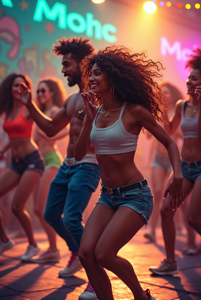 Make an image that has to do with music and that shows something of what reggaeton is.