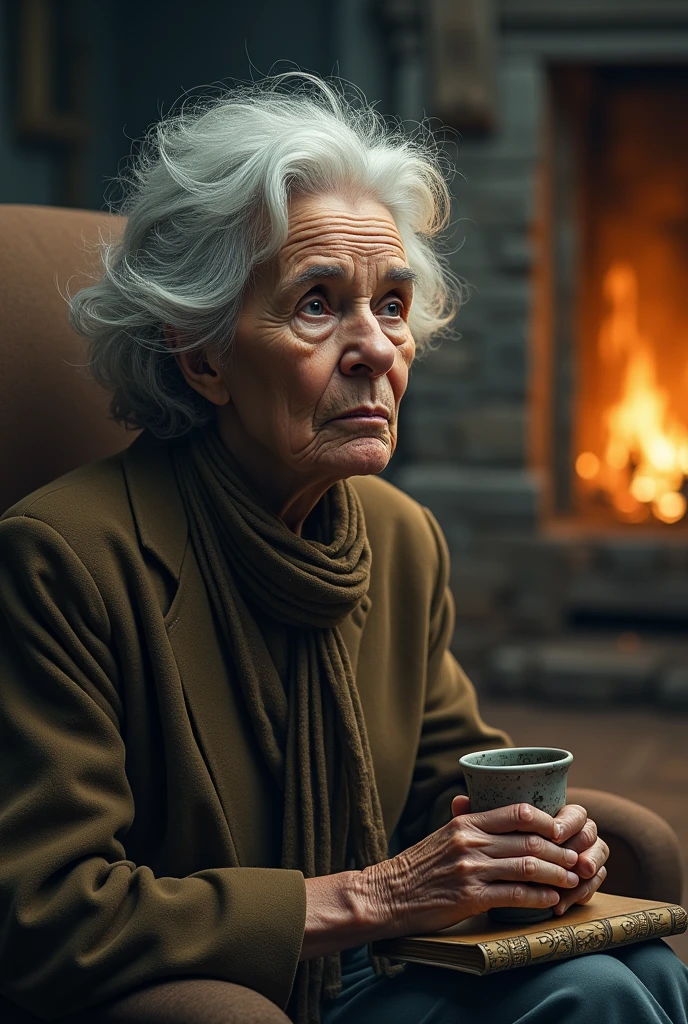 One thinking about an old woman
