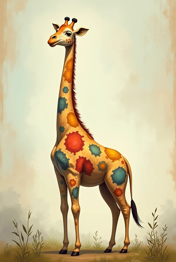 Giraffe with ten spots to paint 
