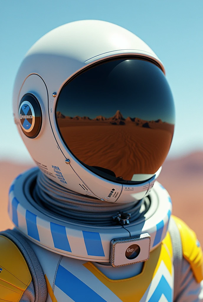 Astronaut helmet with Uruguay design
