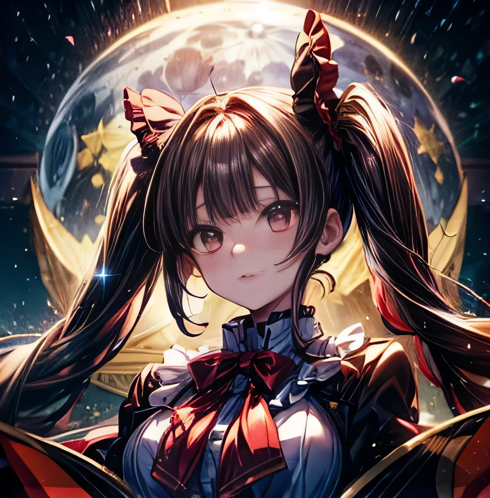Umineko no Naku ni ni Enju uniform moon School night Bangs Patsun Dark red twintails