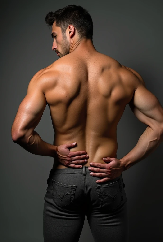 a man with a big ass is having a hand shoved up his ass