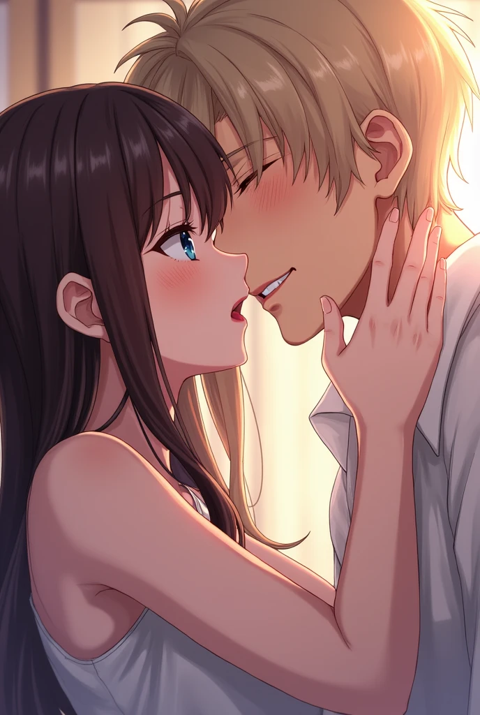 Anime girl giving oral sex to a man