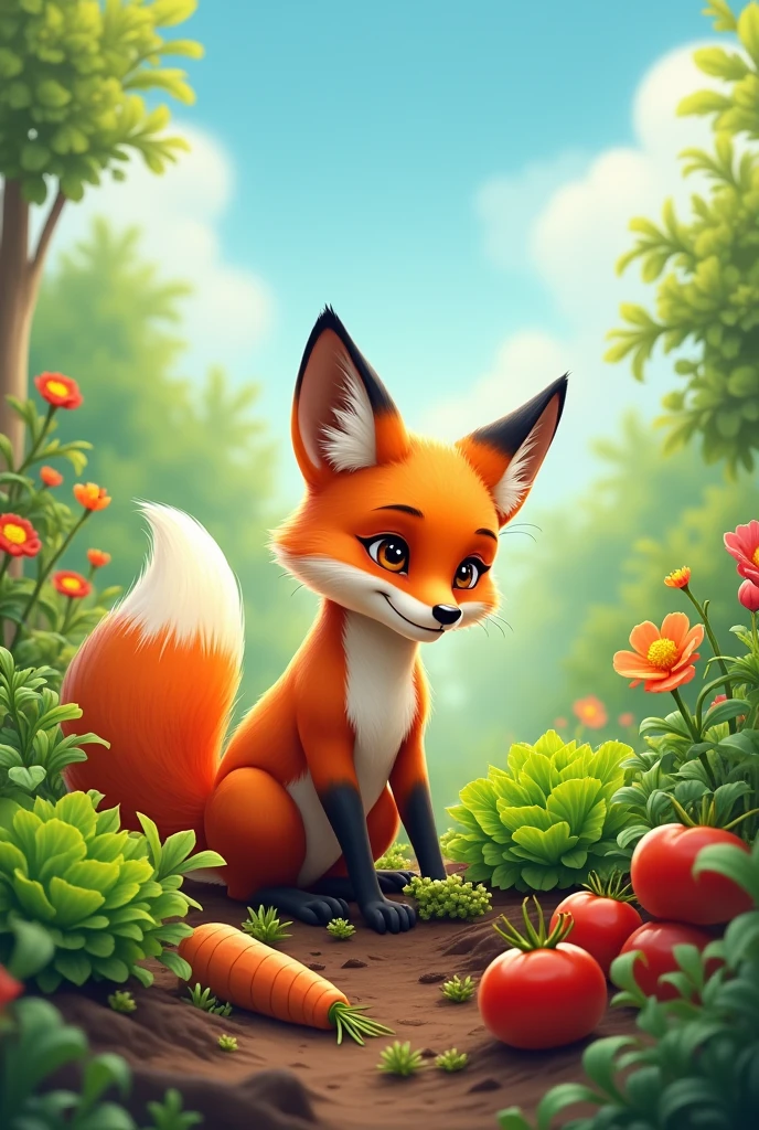 Fox growing vegetables