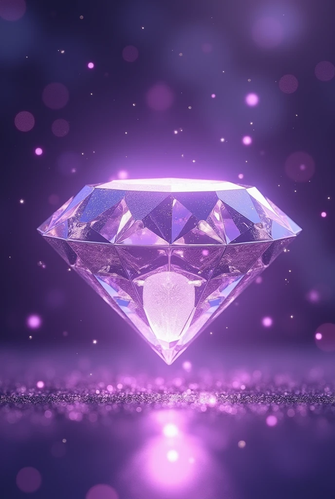 This image is、紫色の背景に浮かぶbeautifulダイヤモンドを示しています。Diamonds are multifaceted、It reflects light and shines brightly。In the background、It is dotted with faint purple light spots and star-like particles.、It creates a fantastic atmosphere。The overall visual gives off a mysterious and attractive impression.。
beautiful。
Make the diamond bigger。