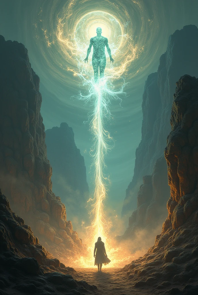 create a fantasy concept art style scene from this snippet: Long before the rise of the great underground cities of Agartha, Earth was a place of great energetic instability. The energy flowing through him was constantly out of balance., causing catastrophes and drastic transformations. To preserve the world and prevent total collapse, an ancient and advanced underground civilization developed a crystal of immense power, known as the Ancient White Crystal and a strong light it emits