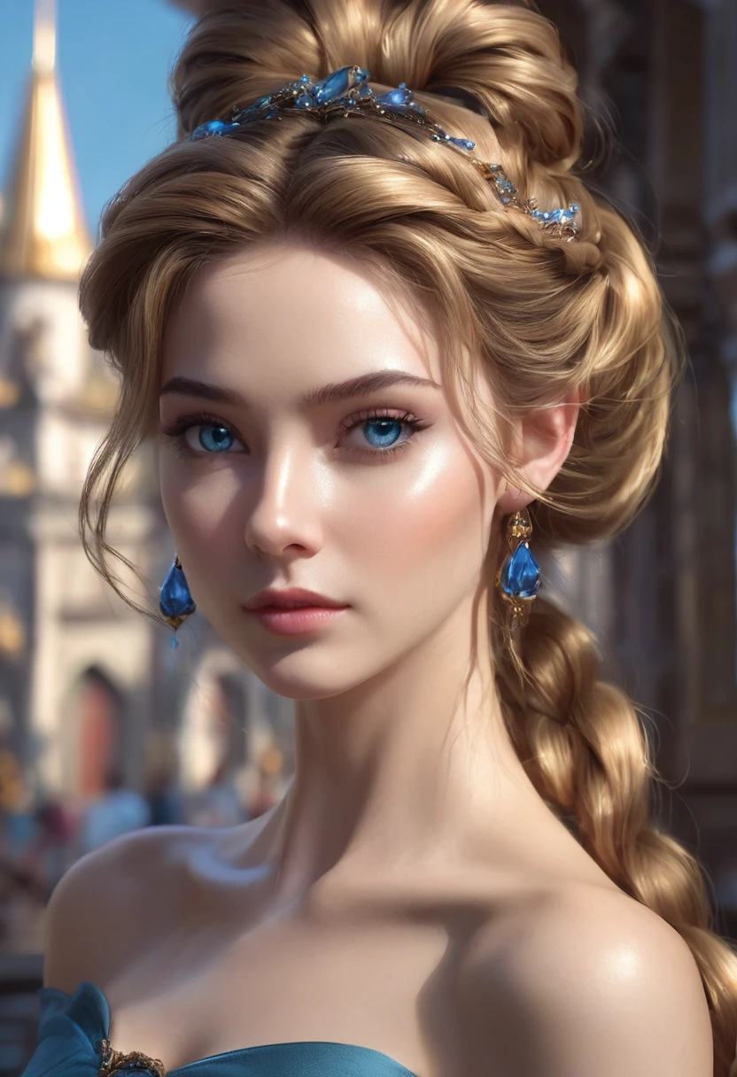 A woman, she has elf ears, long golden brown hair in a neat bun, (((a woman with hair in a neat bun 1.7)))(((very beautiful))), perfect faces, she is in a dark castle, cool palette, body-conscious long black dress with a high collar, gray blue eyes, 8K, slim body, extremely detailed, (high quality, realistic, photorealistic: 1.37), ideal proportions and defined skin, meticulously crafted features, unapproachable beauty, perfection, artistic art, vivid realism, hyper-detailed sculpting, realistic shapes, truly awe-inspiring, impeccable craftsmanship, pure brilliance, ethereal beauty, delicate contours, striking poses, sublime beauty, subtle nuances, dynamic compositions, vibrant colors, perfect lighting, moving expressions, heavenly aura, majestic presence, dreamlike atmosphere, unmatched detailed octane rendering trend on artstation, artistic photography 8k, photorealistic concept art, natural light soft cinematic volumetric, chiaroscuro, award-winning photography, fine art, oil on canvas, beautiful, detailed, intricate, insane