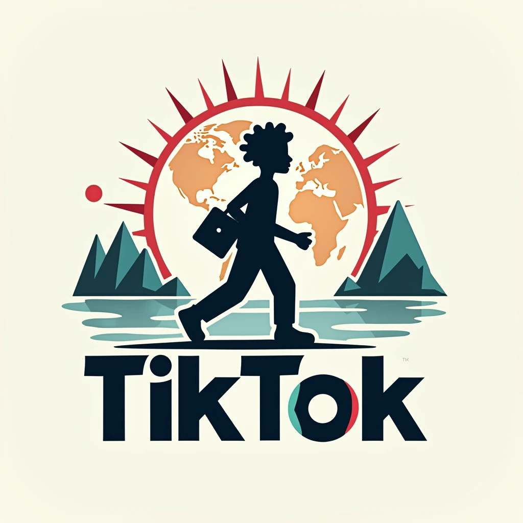 Create a logo for a tiktok account about digital nomad 
