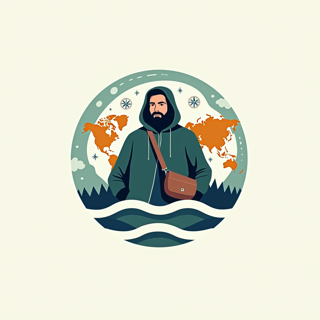 Create a logo for a tiktok account about digital nomad