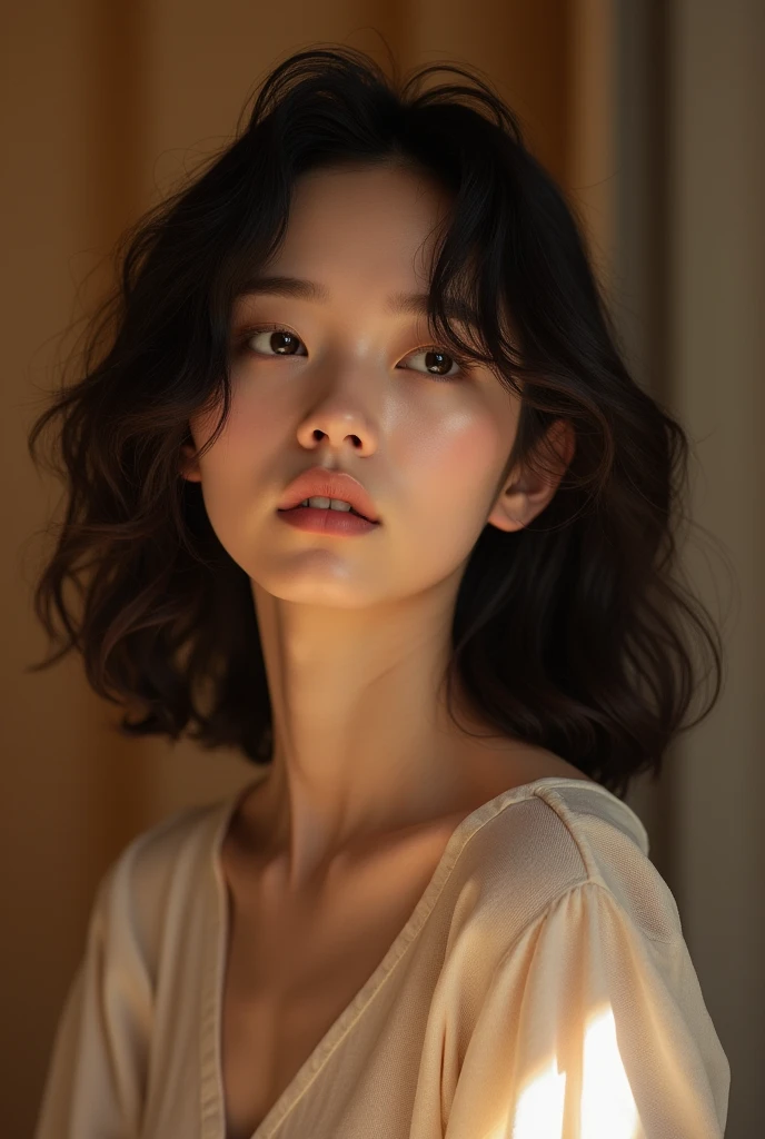 Curly hair girl, not that pretty but she’s korean