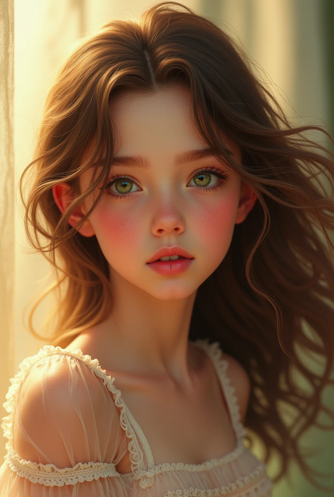 A brunette girl