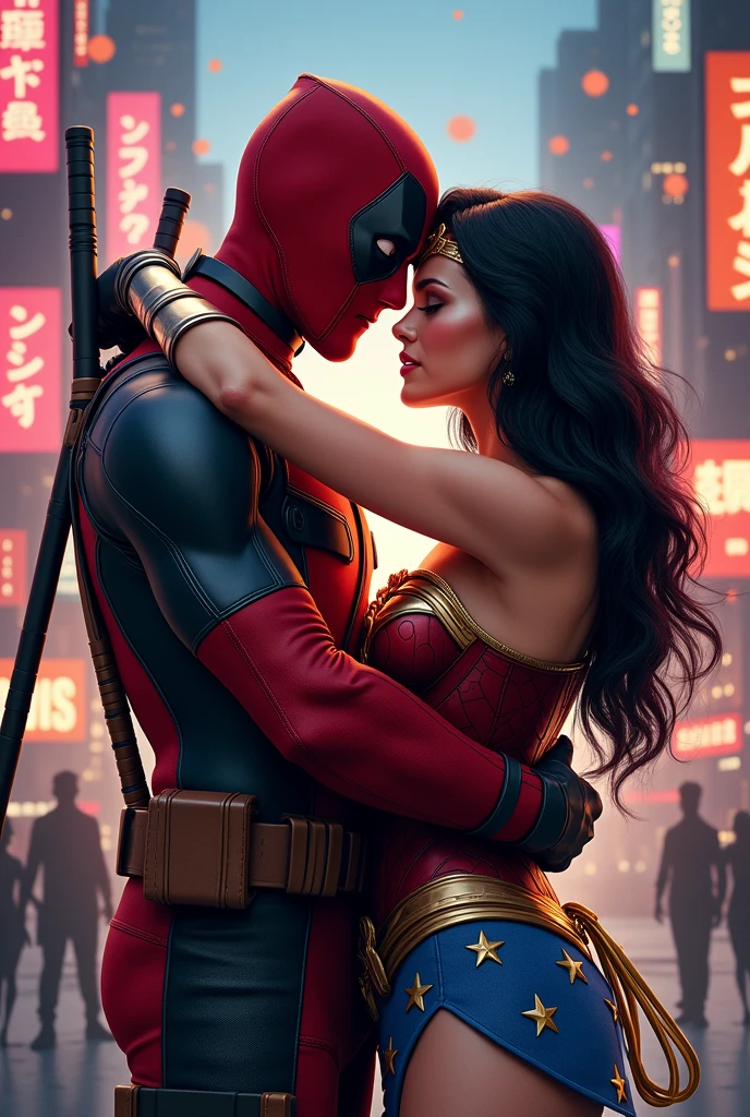 Deadpool se besa con Wonder Woman
