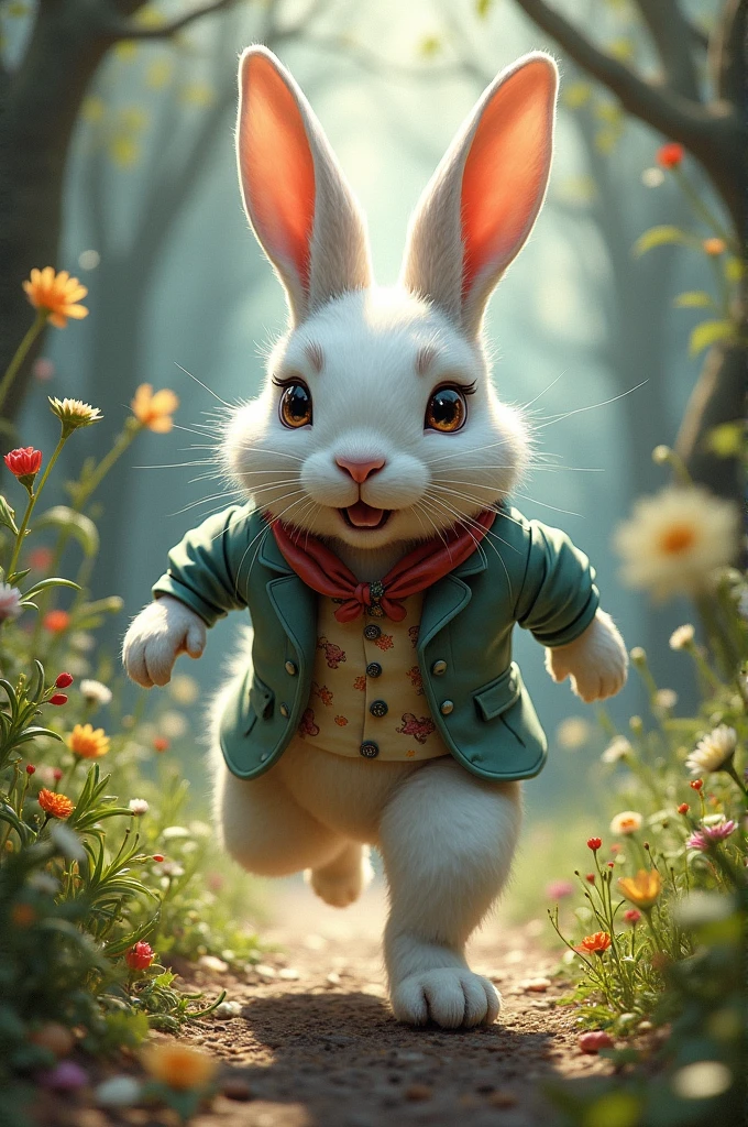 make a realistic drawing of the rabbit from the movie Alice in Wonderland, personal version