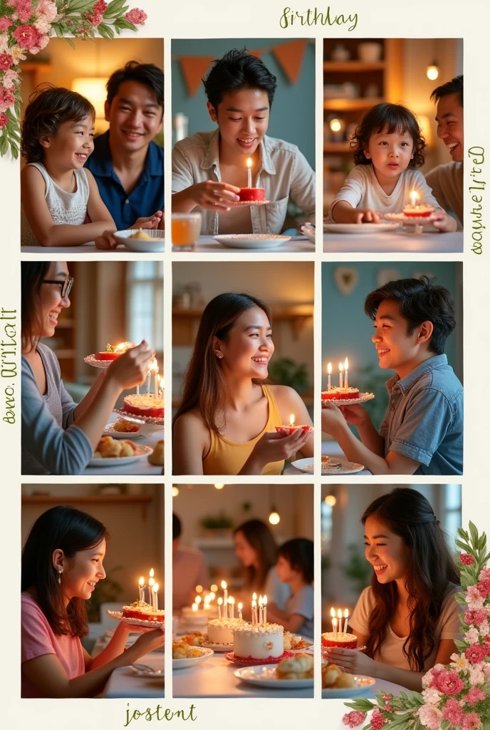 As a professional in graphic design , create a post to add photos of the birthday people in story format