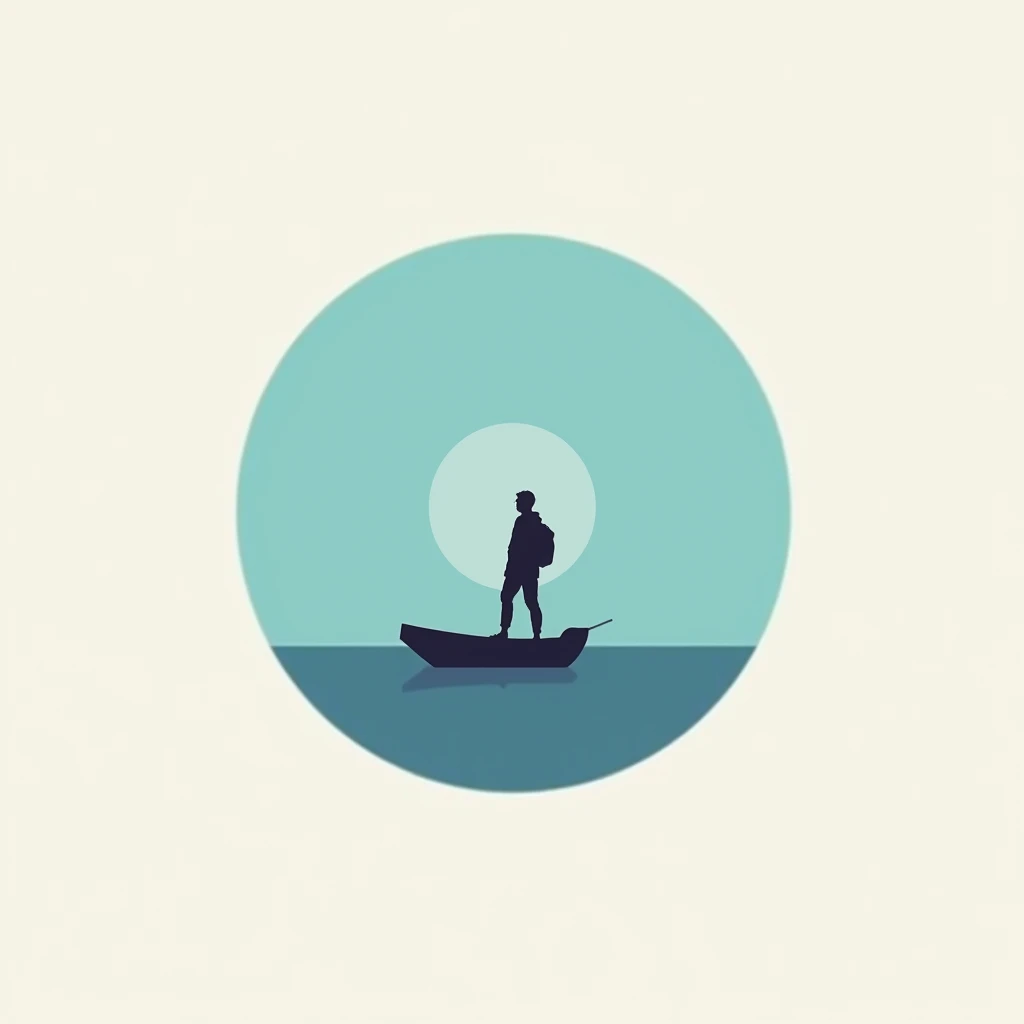 Create a logo for a tiktok account about digital nomad, blue style, minimalist,