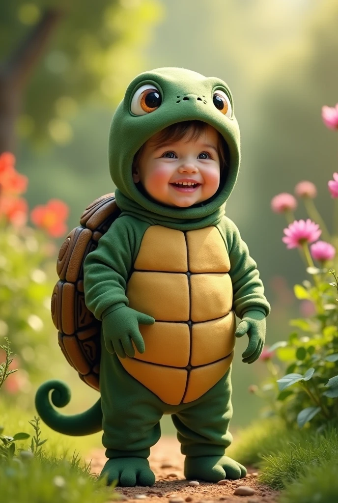 Turtle costume is cute