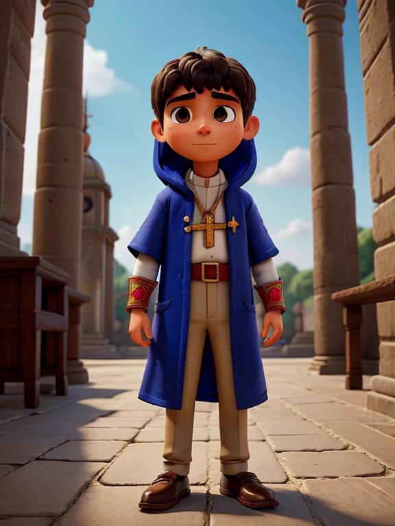Tezcatli (main character): A young priest chosen to be the next spiritual leader of the city of Tenochtitlán. Tezcatli has a deep sense of duty, but is haunted by visions of the future and the expectations that surround it. with Aztec clothing