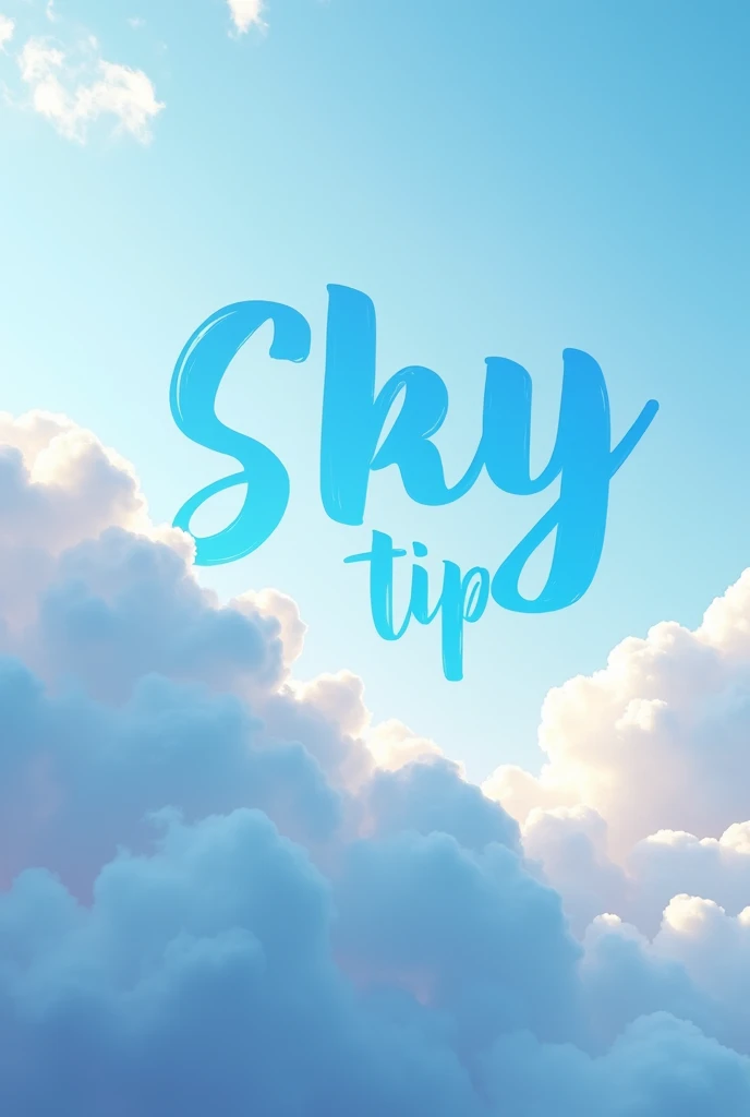 Cloud tips background sky colour and Sky Tips Writen With in blue colour