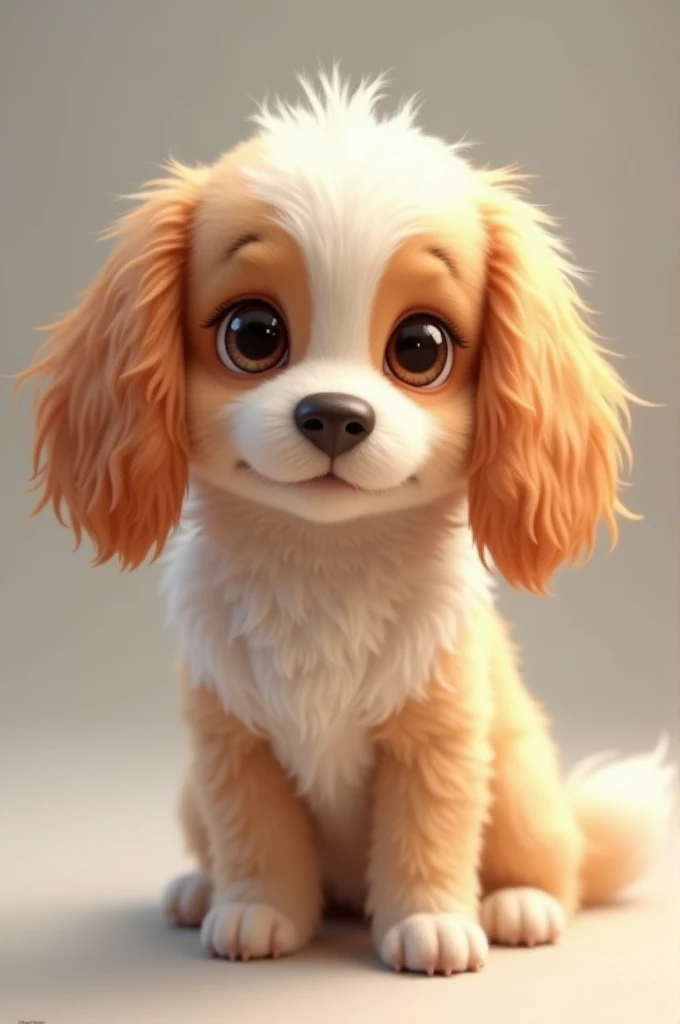 Front Dog With Long Ears And Soft Fur Like. Cotton