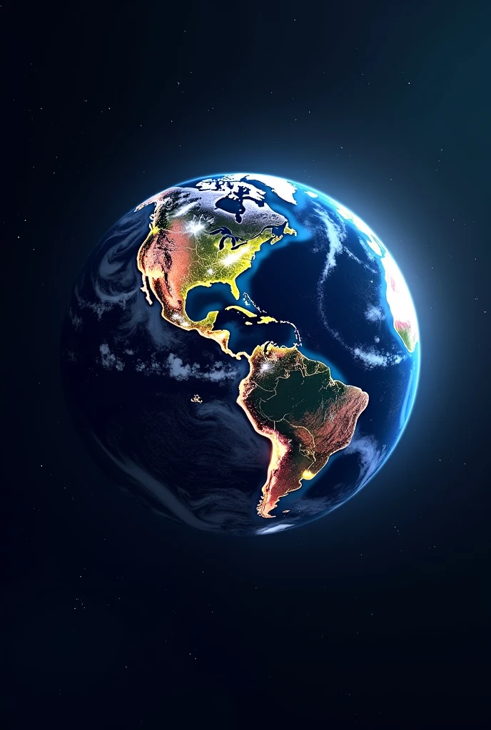 make a picture of the world with lights 