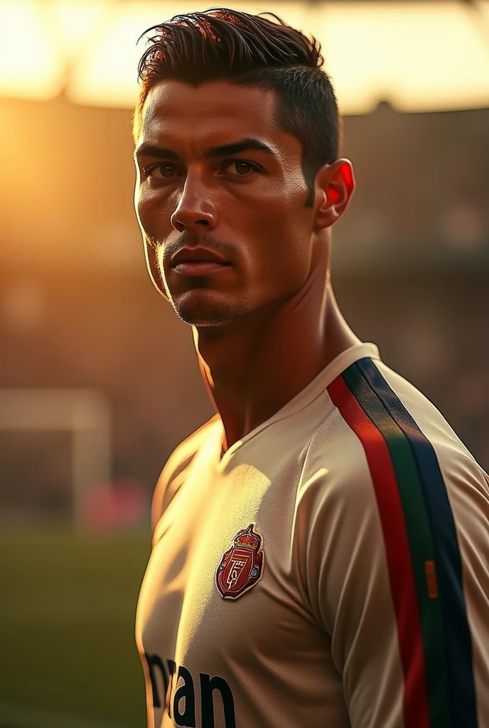 We need an image of Cristiano Ronaldo with highlighted sunlight