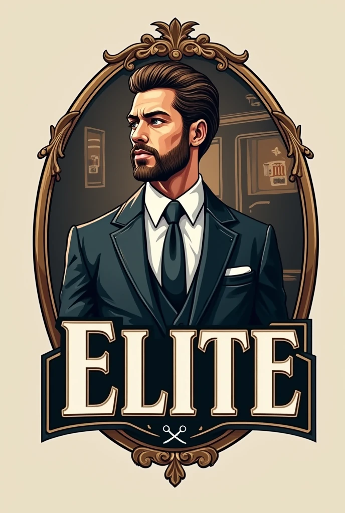 Make me a logo for a stylist business with the name Elite in barbershop
