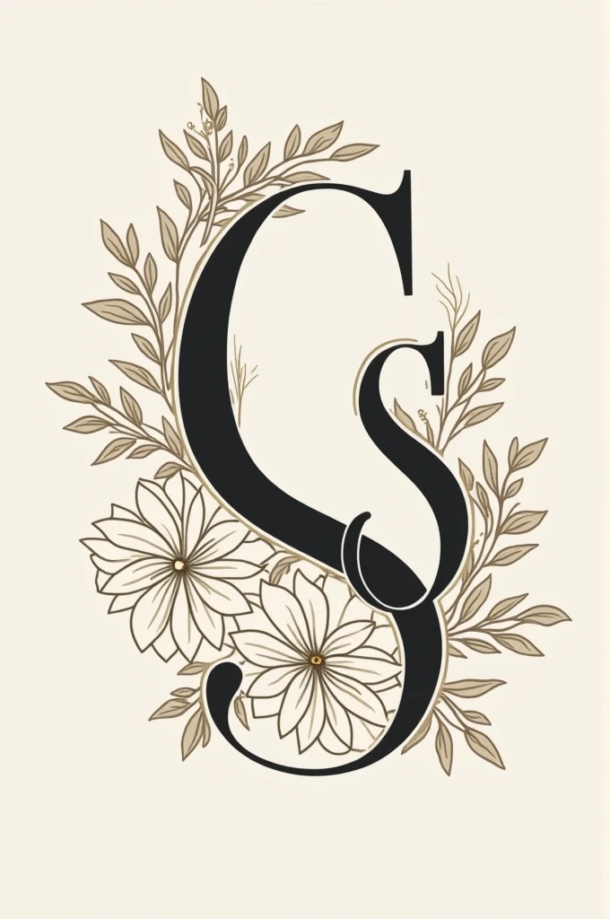 I would like a sophisticated wedding monogram, beautiful as a logo with the initials G and S