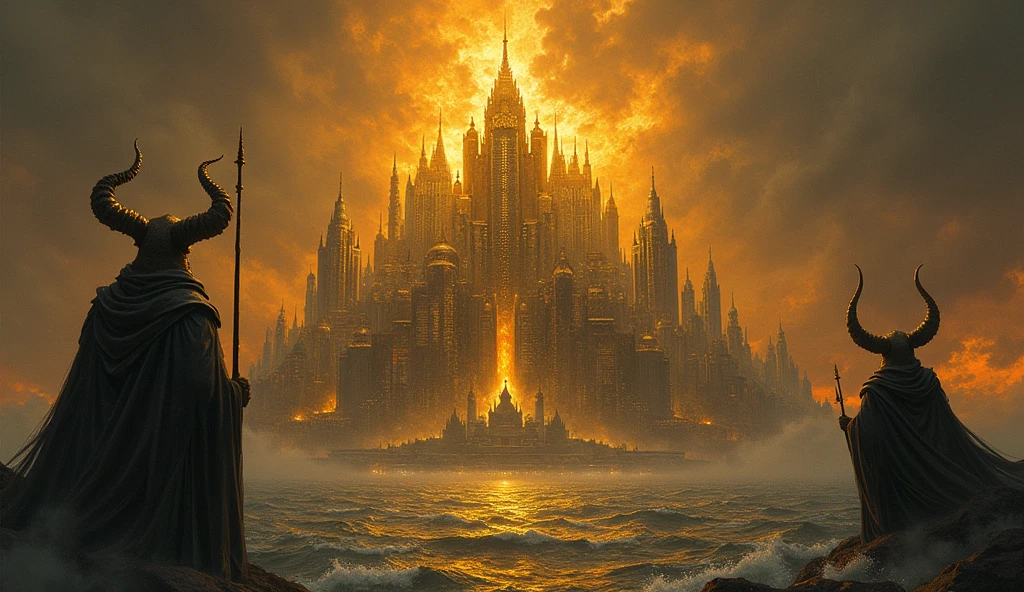 This shining city built of gold, a far cry from innocence
There's more than meets the eye 'round here, look to the waters of the deep
A city of evil
There sat a seven-headed beast, ten horns raised from his head
Symbolic woman sits on his throne, but hatred strips her and leaves her naked
The beast and the harlot (oh)
She's a dwelling place for demons
She's a cage for every unclean spirit, every filthy bird
And makes us drink the poisoned wine to fornicating with our kings
Fallen now is Babylon the Great
The city dressed in jewels and gold, fine linen, myrrh, and pearls
Her plagues will come all at once as her mourners watch her burn
Destroyed in an hour
Merchants and captains of the world, sailors, navigators too
Will weep and mourn this loss with her sins piled to the sky
The beast and the harlot (oh)
She's a dwelling place for demons
She's a cage for every unclean spirit, every filthy bird
And makes us drink the poisoned wine to fornicating with our kings
Fallen now is Babylon the Great
The day has come for all us sinners
If you're not a servant, you'll be struck to the ground
Flee the burning, greedy city
Looking back on her to see there's nothing around
I don't believe in fairy tales and no one wants to go to hell
You've made the wrong decision, and it's easy to see
Now if you wanna serve above or be a king below with us
You're welcome to the city where your future is set forever
She's a dwelling place for demons
She's a cage for every unclean spirit, every filthy bird
And makes us drink the poisoned wine to fornicating with our kings
Fallen now is Babylon the Great
She's a dwelling place for demons
She's a cage for every unclean spirit, every filthy bird
And makes us drink the poisoned wine to fornicating with our kings
Fallen now is Babylon the Great