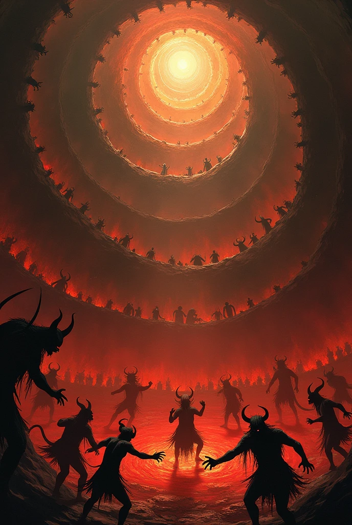 the devils are dancing in hell 
seven circles of hell
