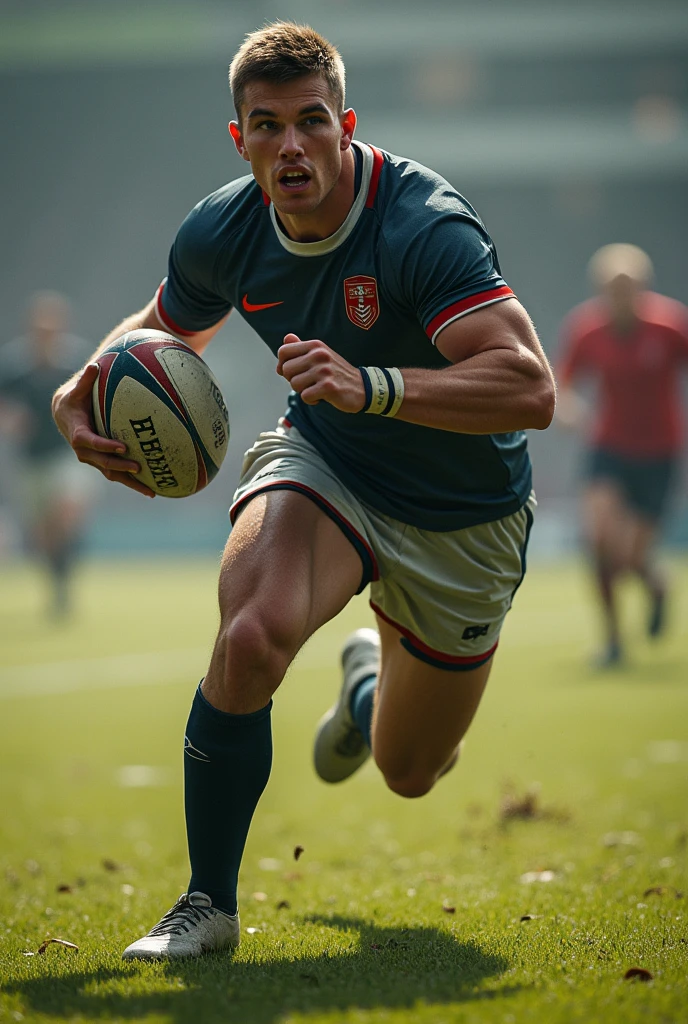 Jeune homme grand costaud cheveux court qui fait du rugby