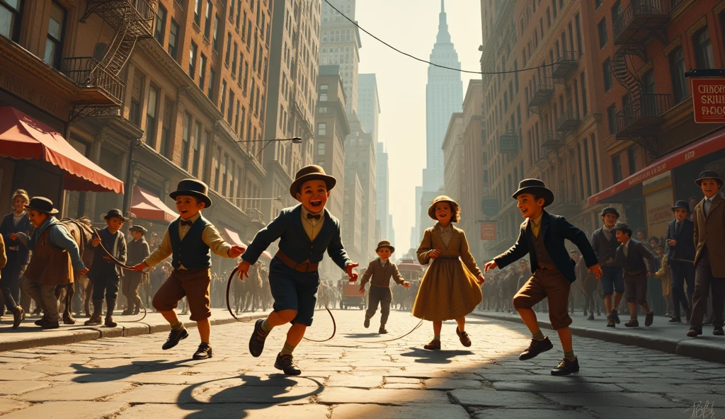 1912 New York City; Children playing in the streets