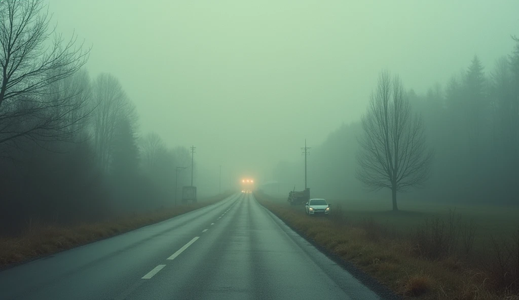 Detailed analog medium format photo of strange objects on the road from tarkovsky movie haze, high production value, intricate details, 8 k resolution, hyperrealistic, hdr, photorealistic, high definition, tehnicolor, award - winning photography, masterpiece, mute colors, spring