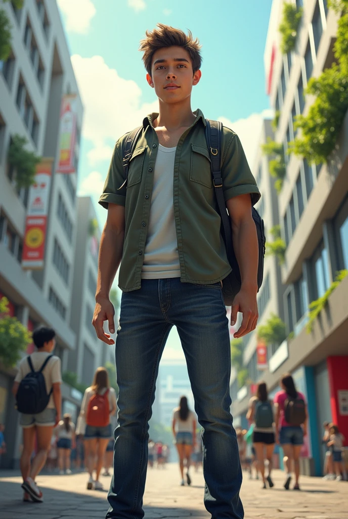 create character named Sam, male, university student, have brave and bold