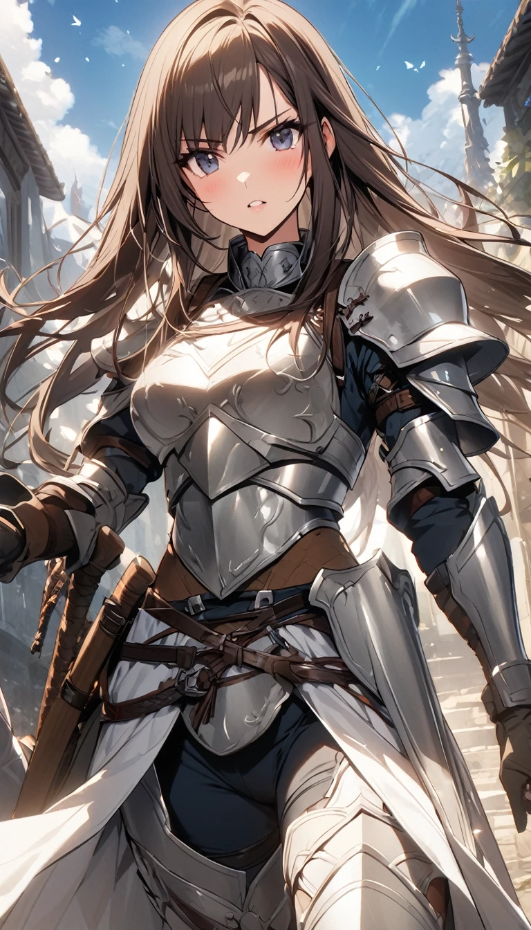 Ultra-high definition image quality、beautiful girl、Female Warrior、Female Swordsman、Light Armor、Silver Boots、Long Hair、knight'hair ornaments、Black Hair、20-year-old、Be confident々face、Very short tight skirt、Sexy posture、wilderness、Highest quality,Big Ass、Big Breasts、Thighs、Grabbing the spear、Gorgeous embroidered lace panties、Joan of Arc style clothing、Wind King Barrier、Her hair is blowing in the wind、The Sword of Promised Victory、god々Wearing a bright aura、Big Ass、Valkyrie the War Maiden、Crotch close-up、Angle from directly below、Squat with your legs apart、(Confused eyes)、3White eyes、Demon King