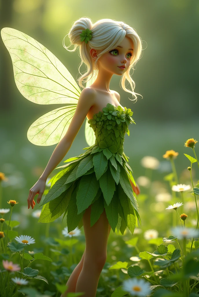 Fairy dressed in clover leaves