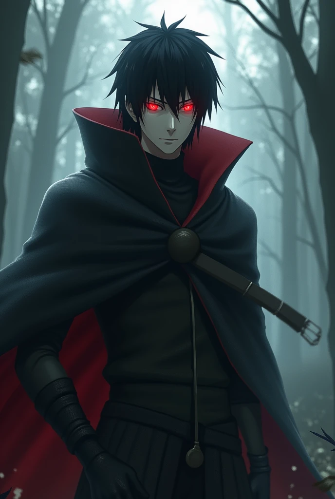 itachi uciha.with sharingan eyes .in reanimated mood